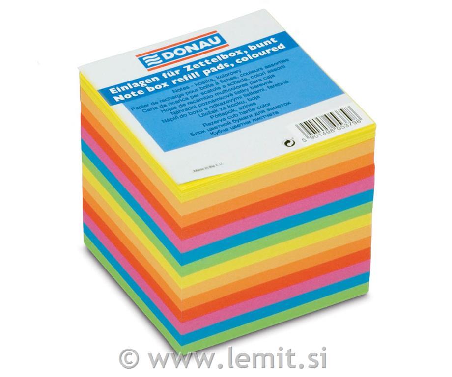 Kocka blok lepljena 90x90mm neon