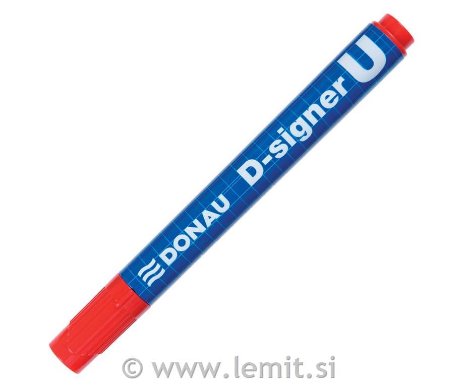 Marker perm. D-Signer U, 10kos, rdeč