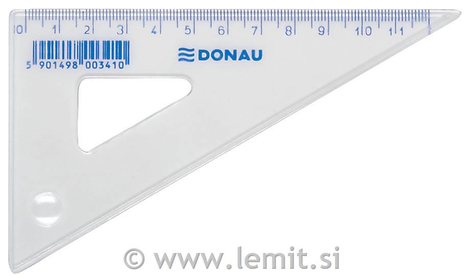 Trikotnik 60°, 12 cm prozoren