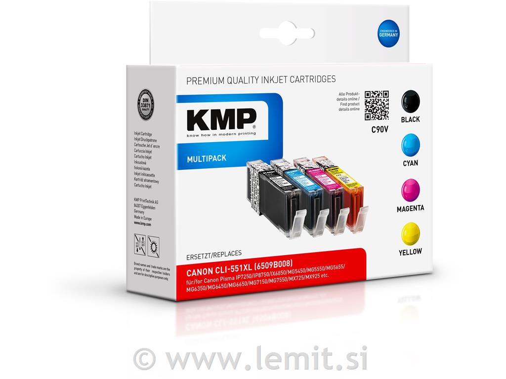 Kartuša KMP Canon CLI-551BK/C/Y/M XL