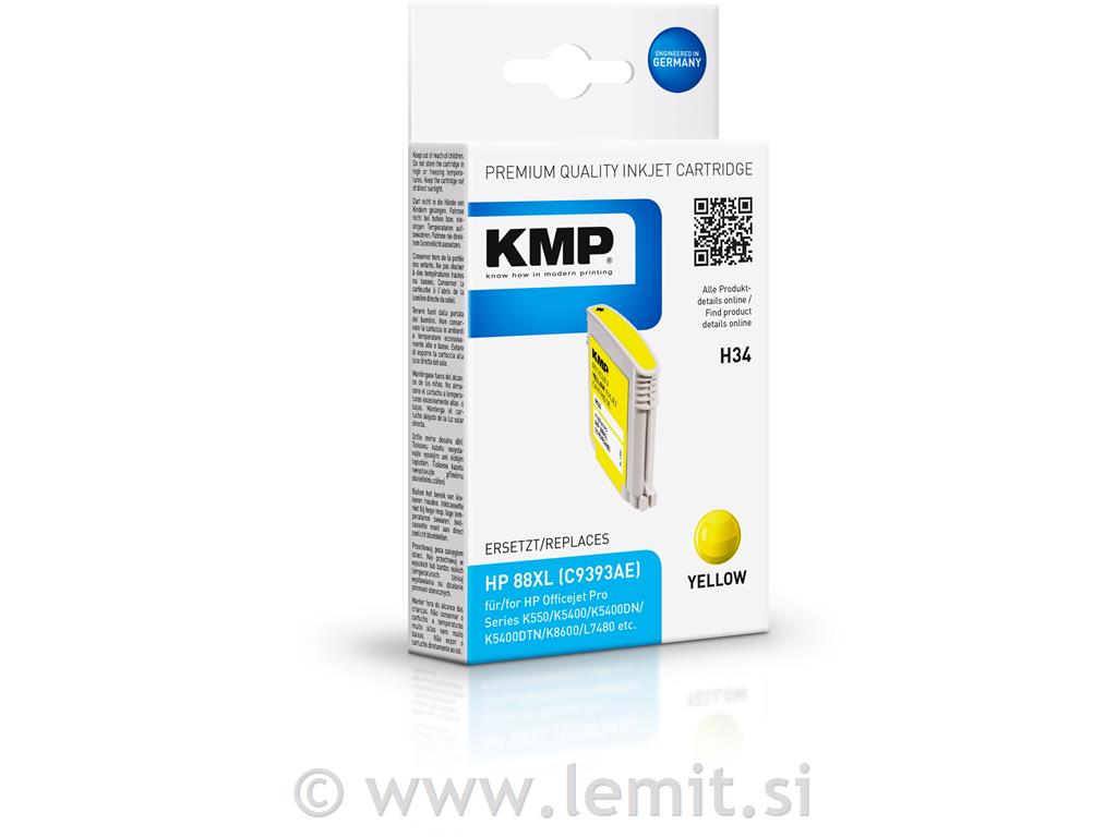 Kartuša KMP HP 88 XL C9393AE, yellow