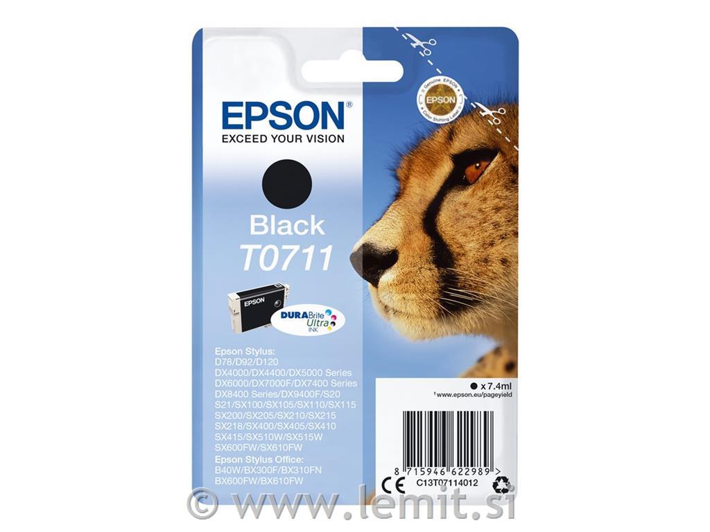 EPSON T0711 kartuša, črna, 7ml, 245 str.