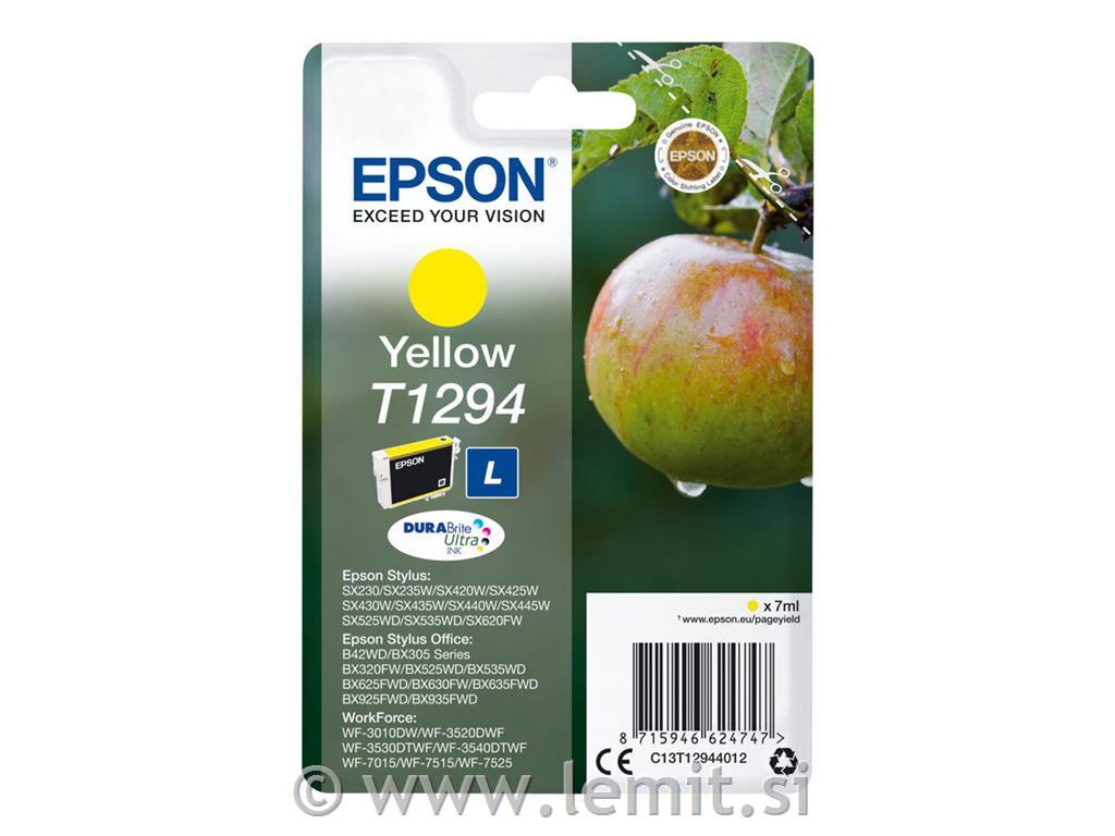 EPSON T1294 kartuša, rumena, 7ml 616 str