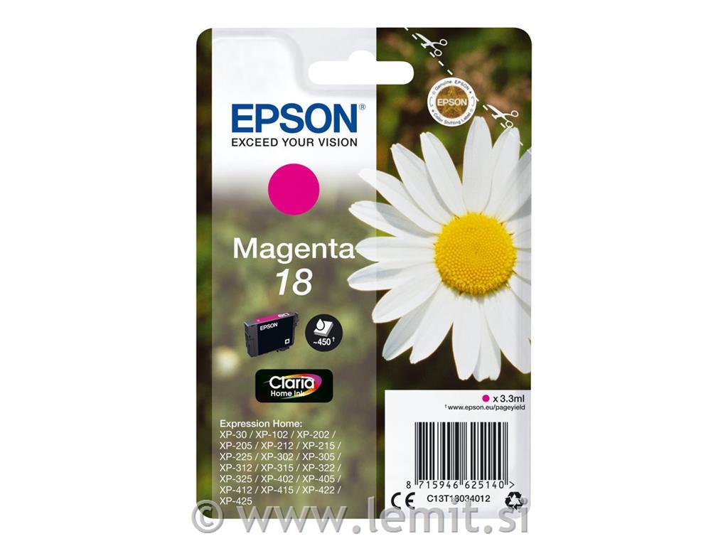 EPSON 18 kartuša, magenta, 3.3ml, 180str