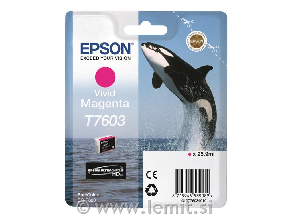 EPSON T7603 kartuša, živa magenta, 26ml