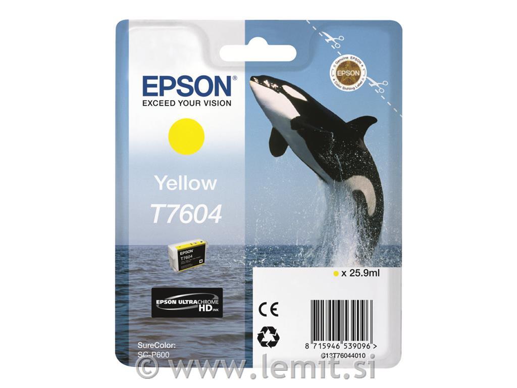 EPSON T7604 kartuša, rumena, 26ml