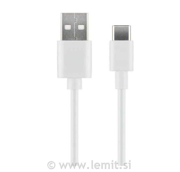 MicroConnet Kabel USB C-A 2.0, 1m bel
