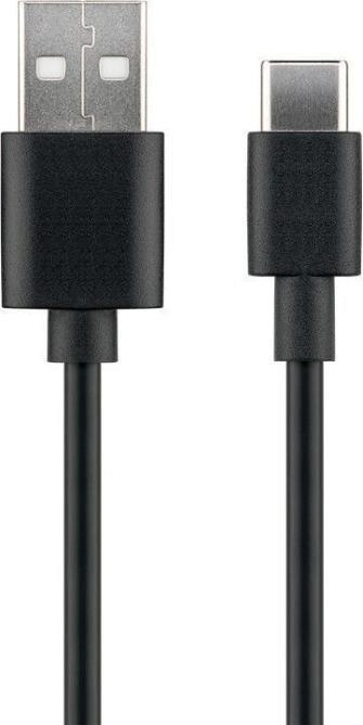 MicroConnet Kabel USB C-A 2.0, 1m črn