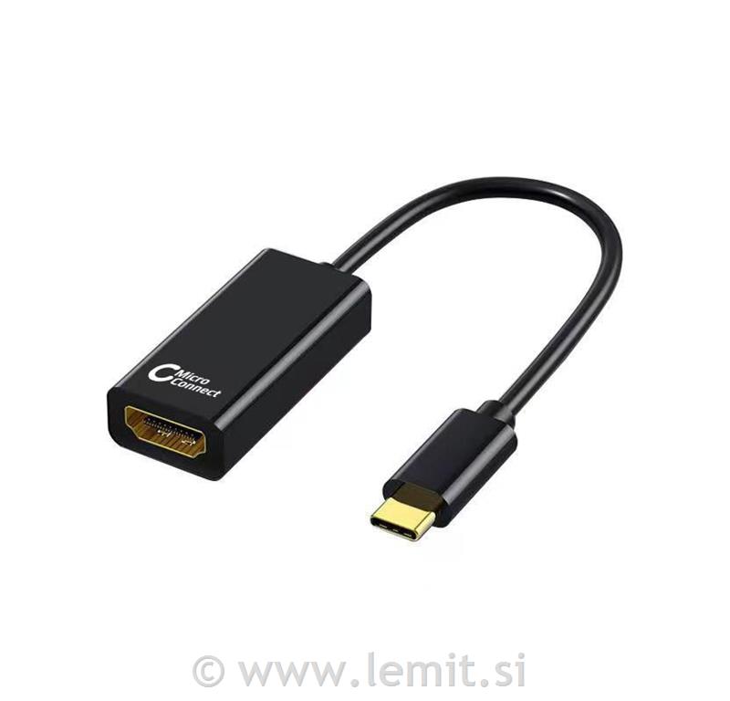 MicroConnet Adapter USB-C do HDMI, 0,15m