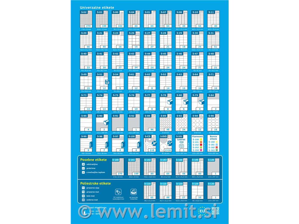 Samolepilne etikete S-88B, fi-20 mm