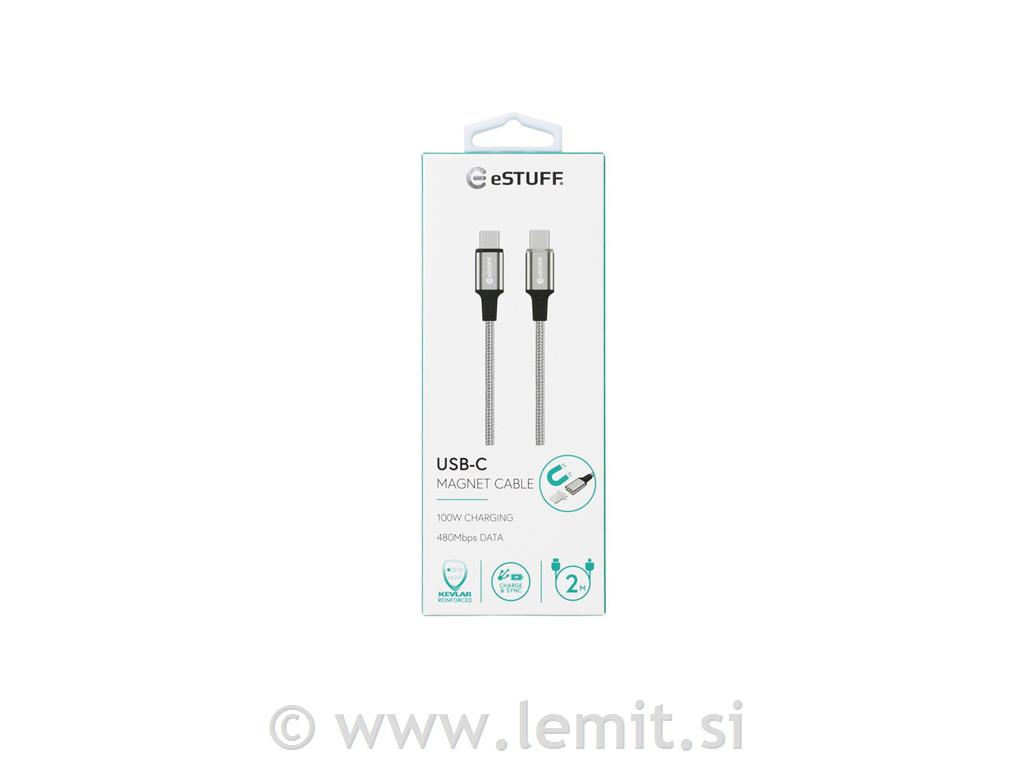 eSTUFF Magetni kabel USB C-C, 2m