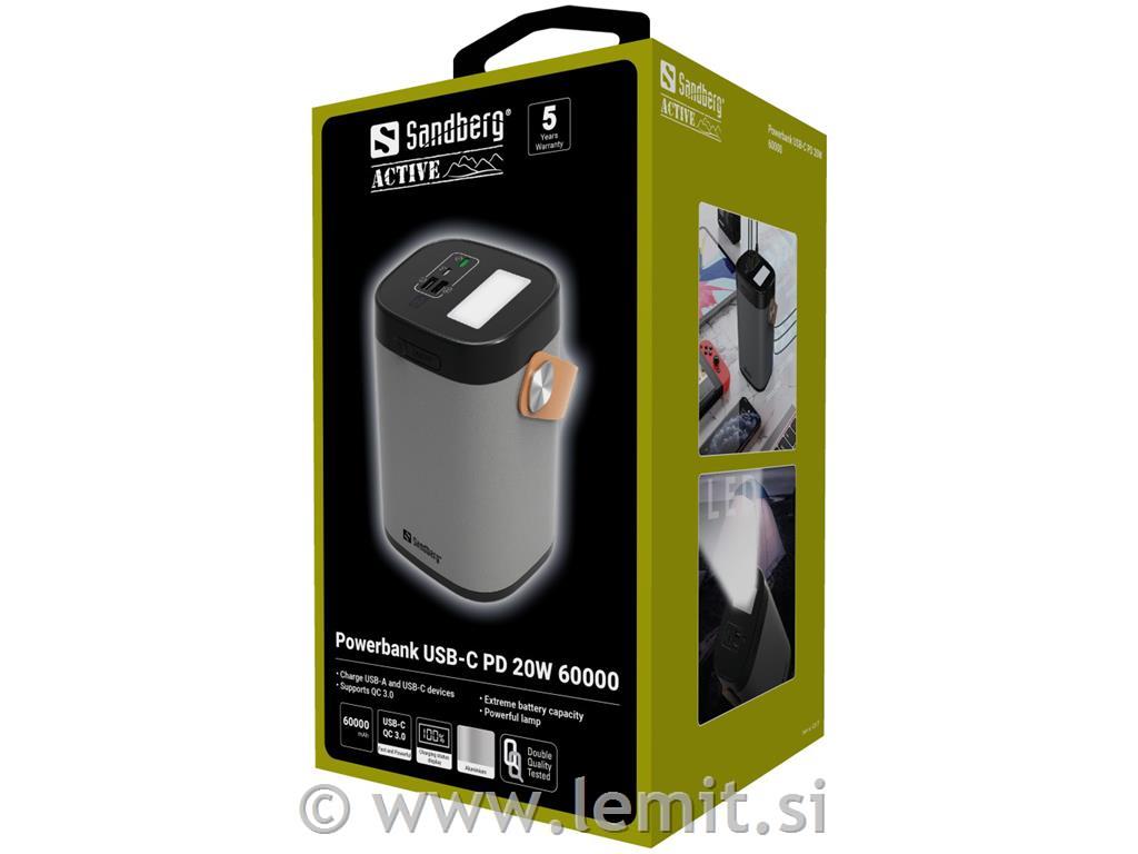 Sandberg Baterija Powerbank USB-A, USB-C